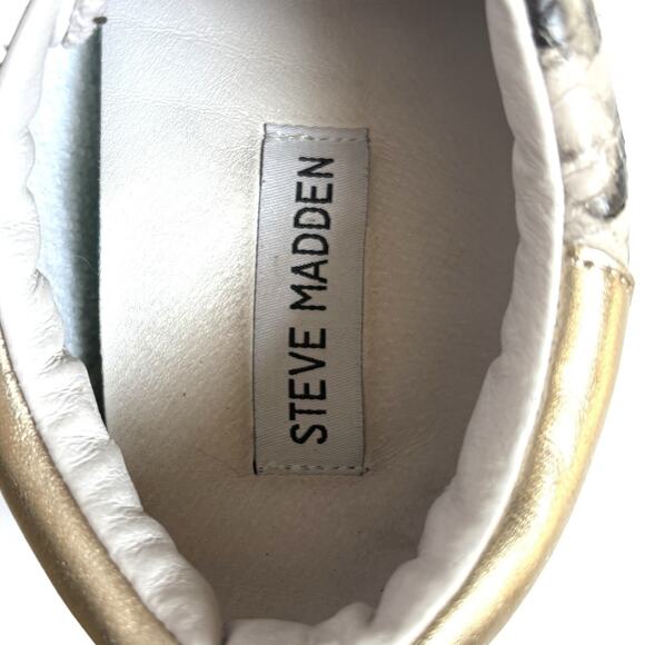 Steve Madden Sienna Metallic Snake Print Star Lace Up Sneakers Size 9 - Picture 8 of 10